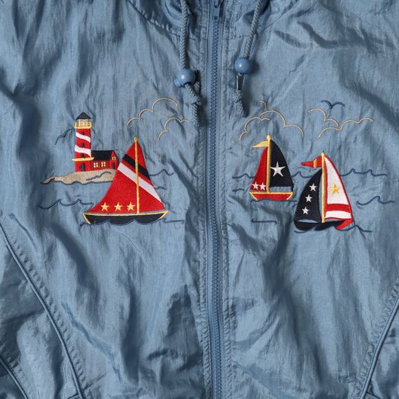 Vintage Exclusiv Embroidered Windbreaker, Size Large - Picture 12 of 15